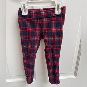 Janie and Jack 3T Girls Red Plaid Formal Leggings Pants